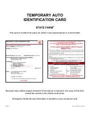 state farm vehicle id on insurance card|Temporary Auto Identification Card .